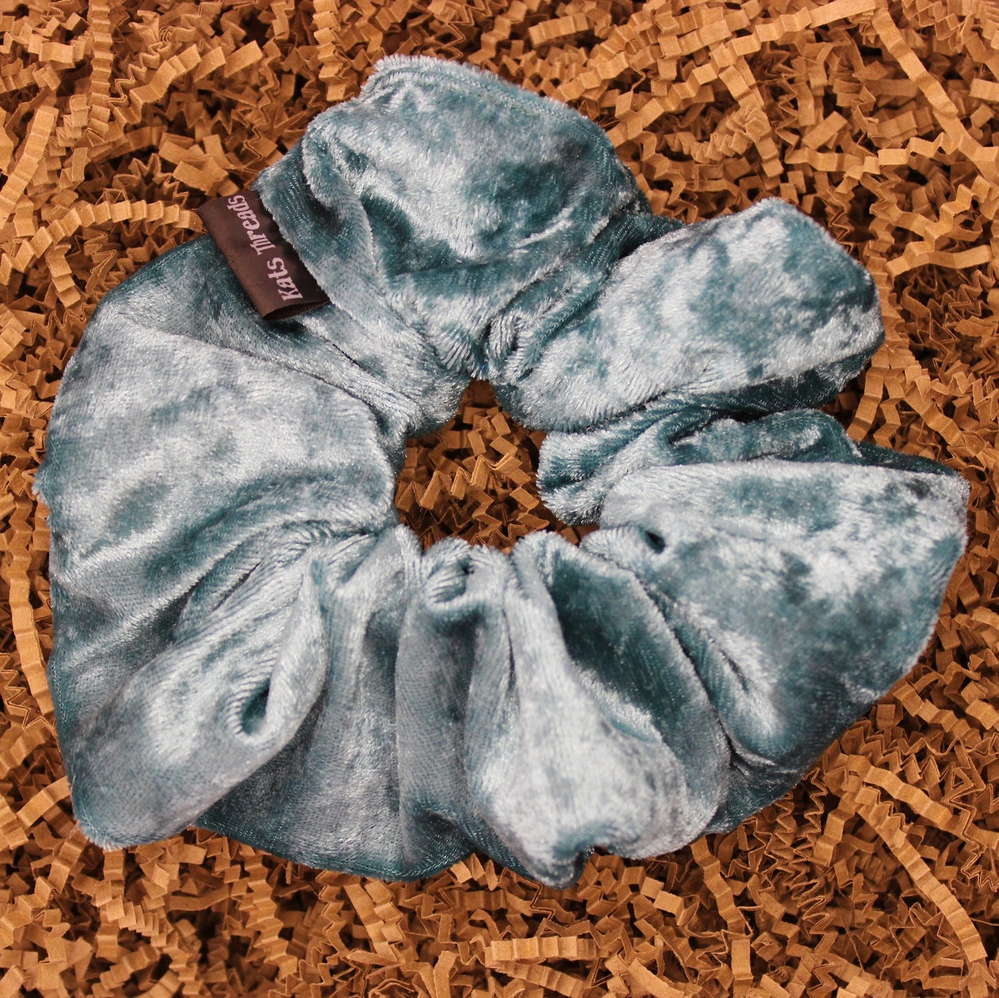 Grey Velvet Scrunchie