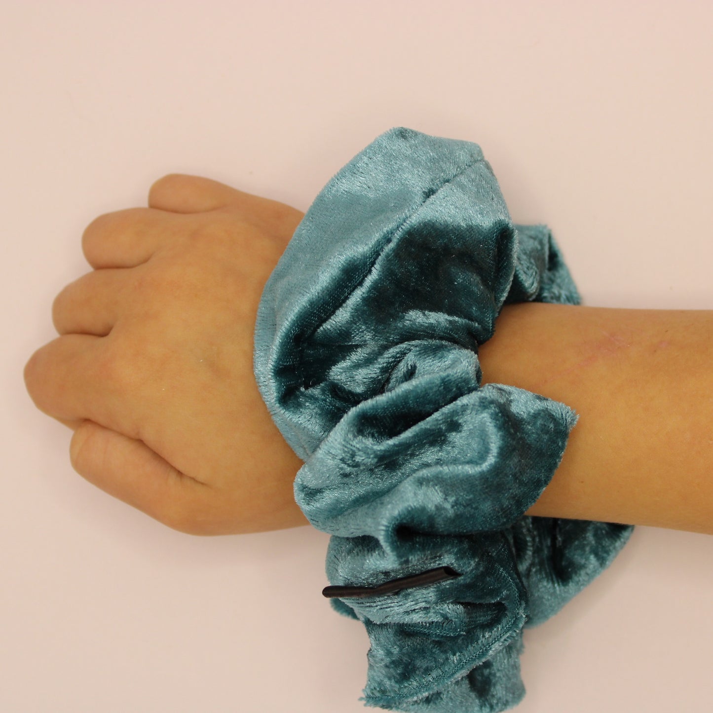 Teal Green Velvet Scrunchie