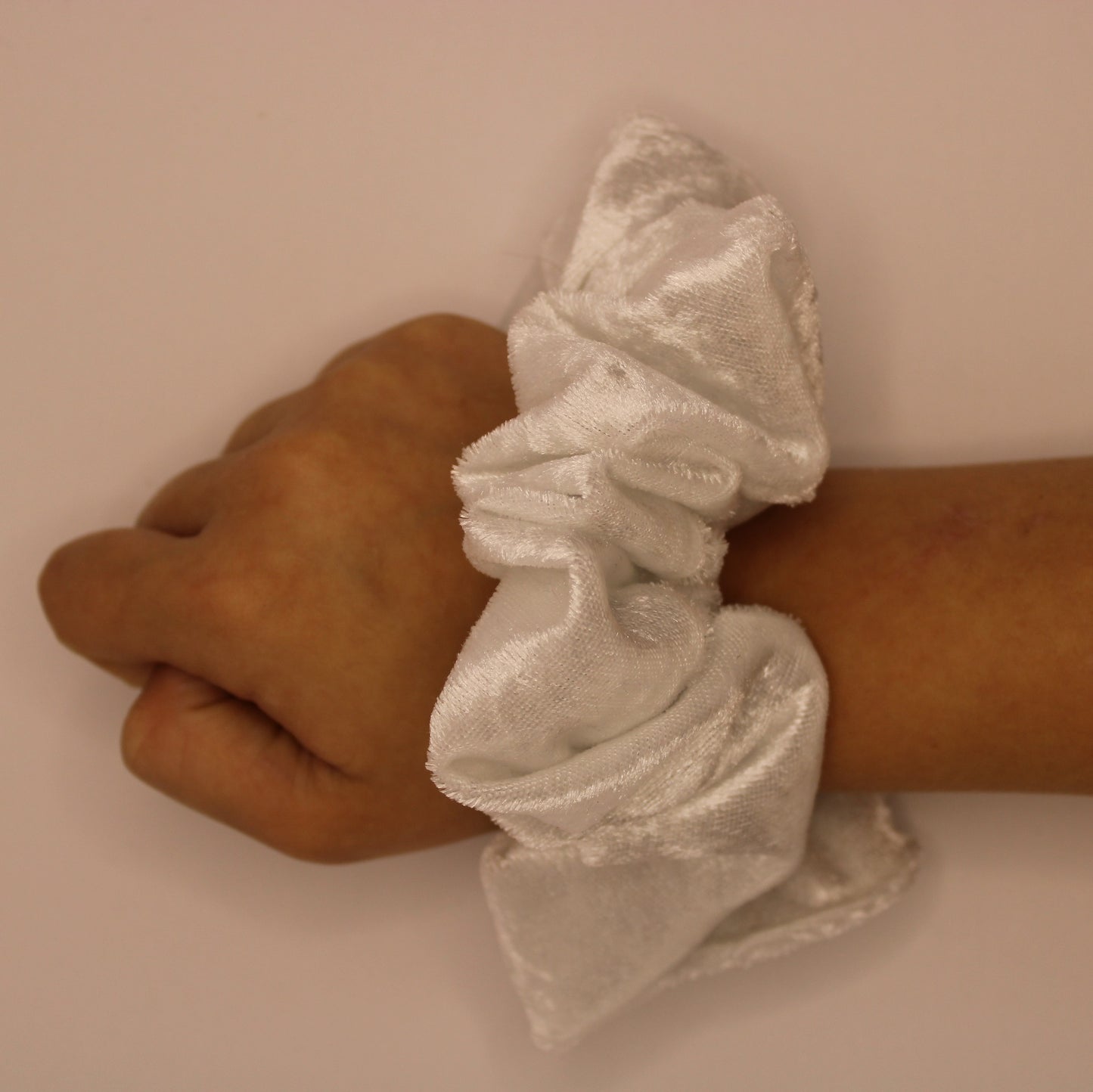 White Velvet Scrunchie