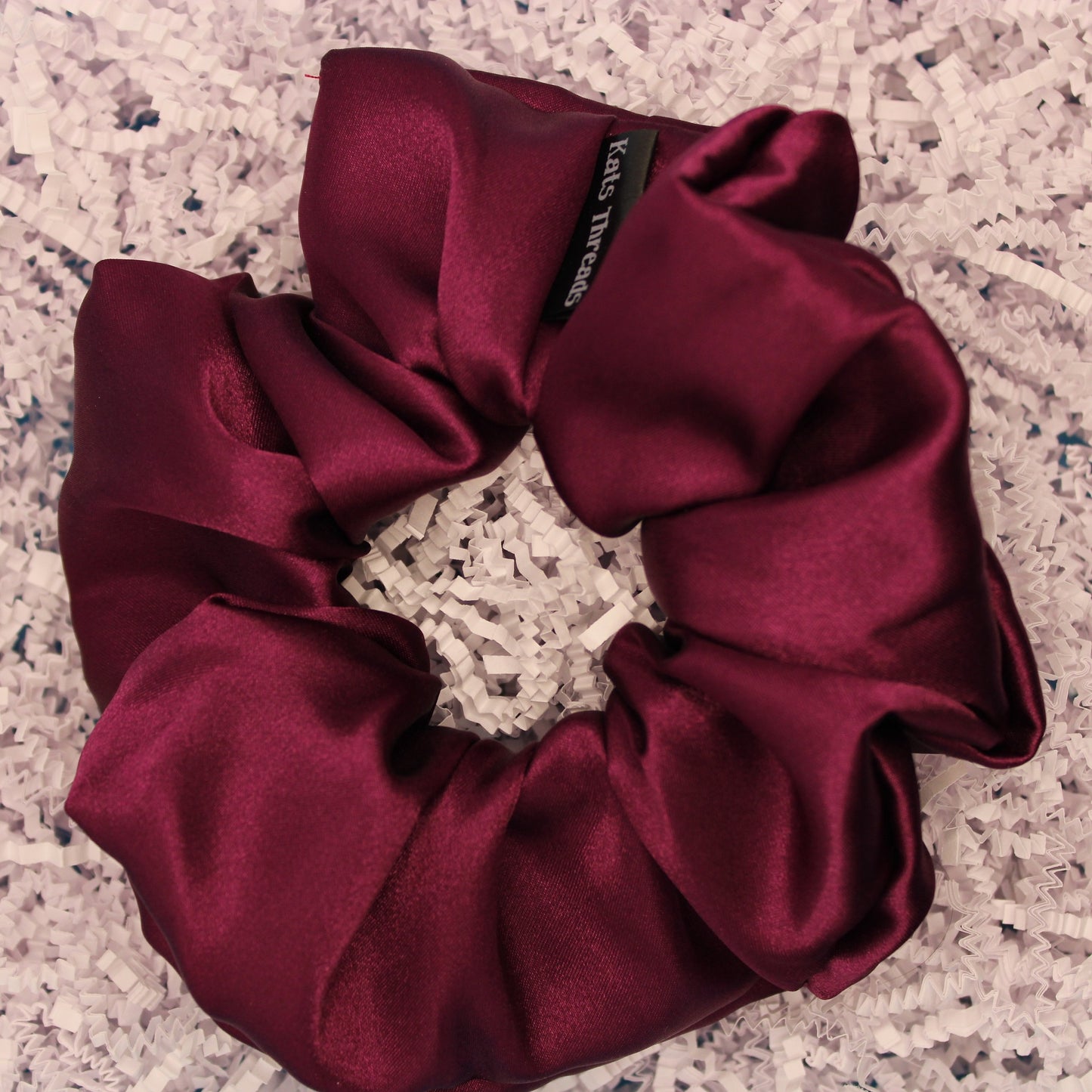 Maroon Satin Scrunchie