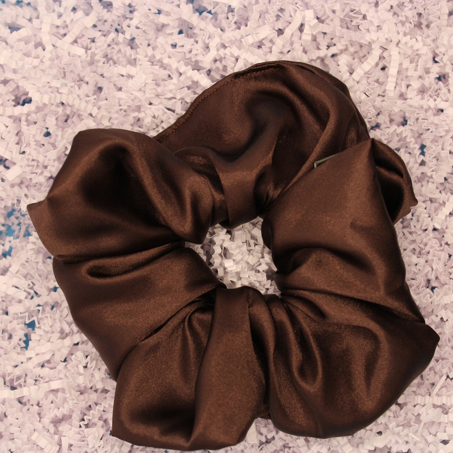 Brown Satin Scrunchie