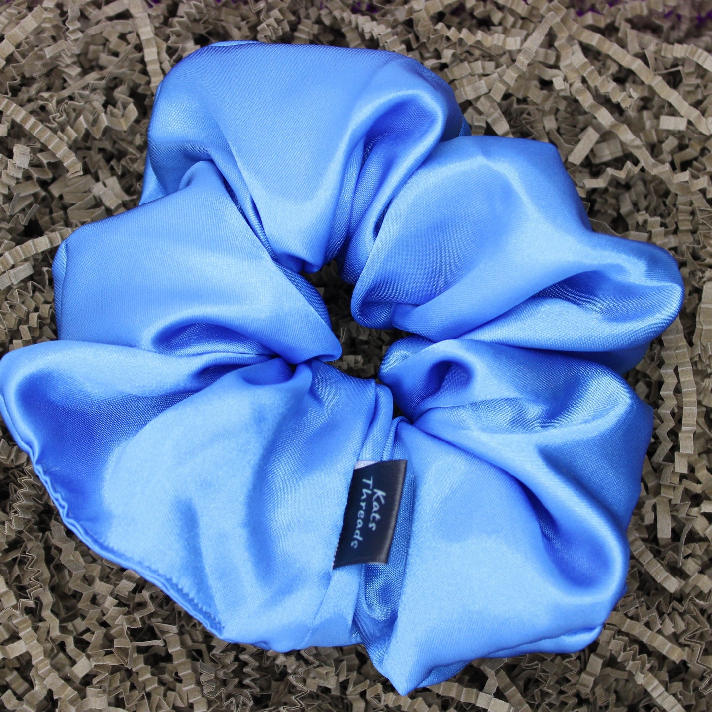 Light Blue Satin Scrunchie