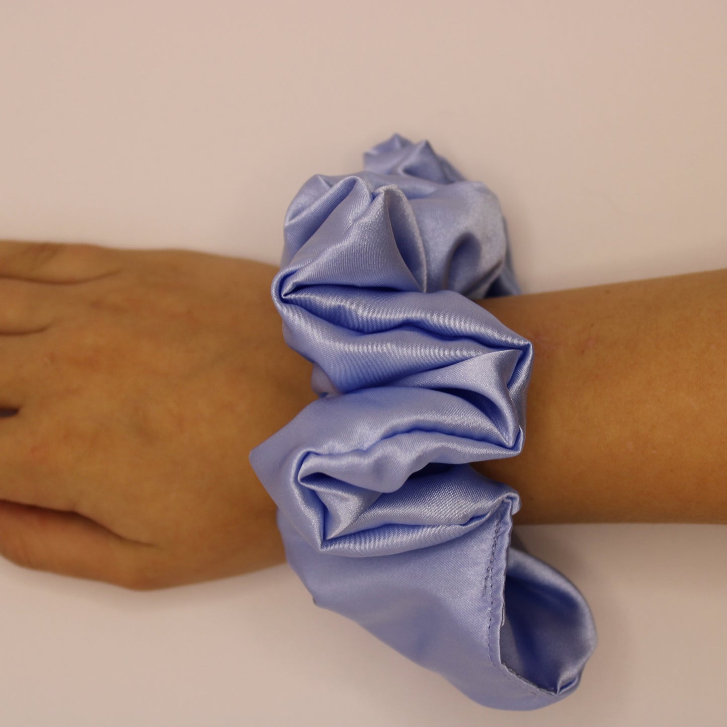 Light Blue Satin Scrunchie