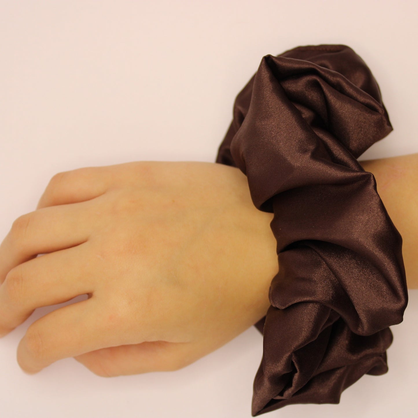 Brown Satin Scrunchie