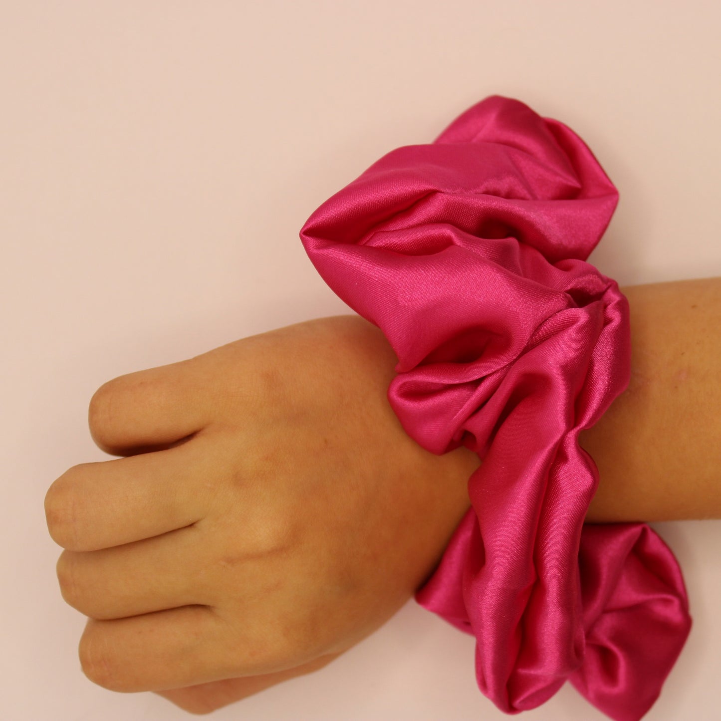 Cherry Blossom Pink Satin Scrunchie
