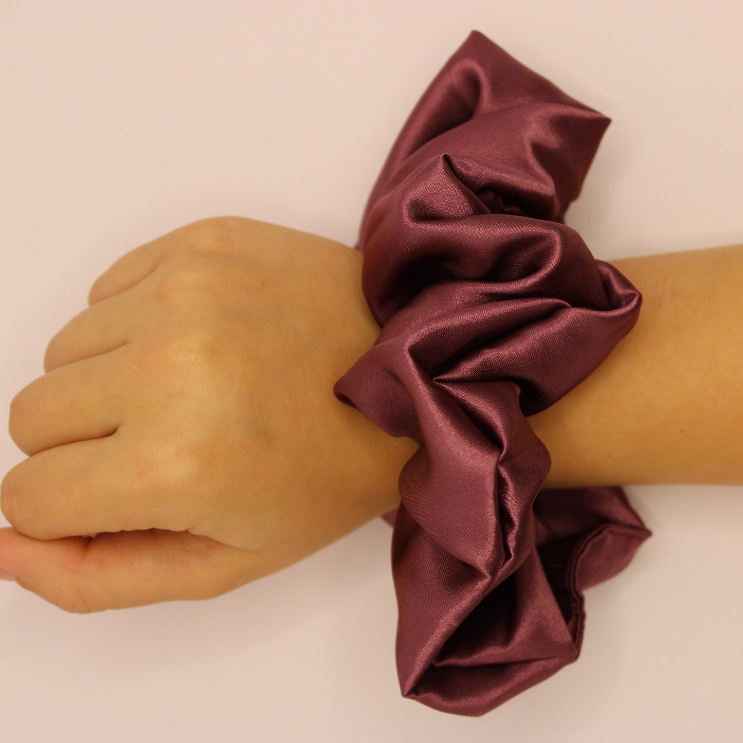 Dusty Rose Satin Scrunchie