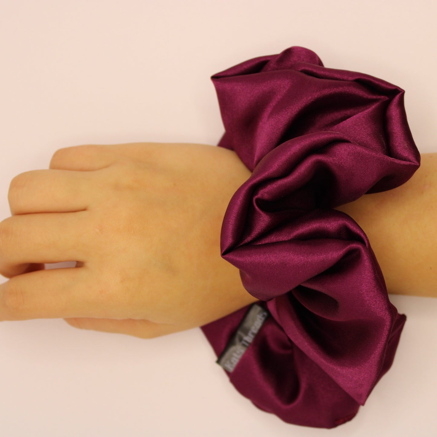 Maroon Satin Scrunchie