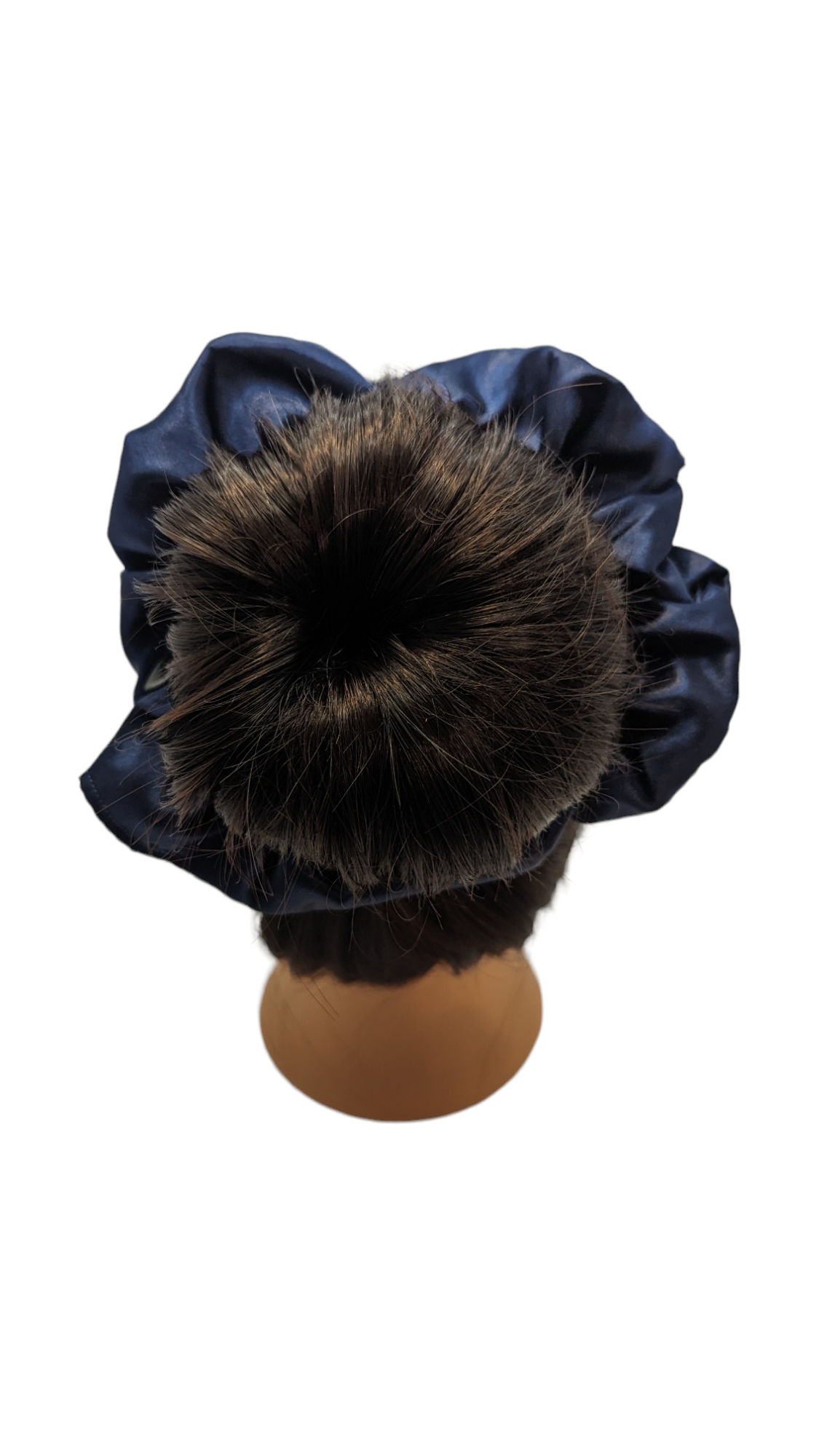 Navy Blue Satin Scrunchie
