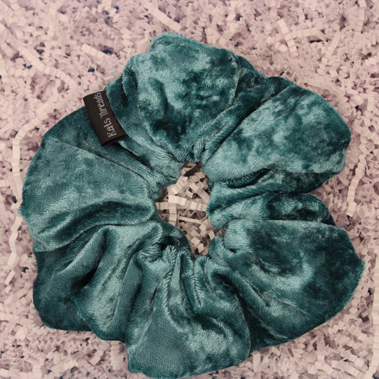 Teal Green Velvet Scrunchie