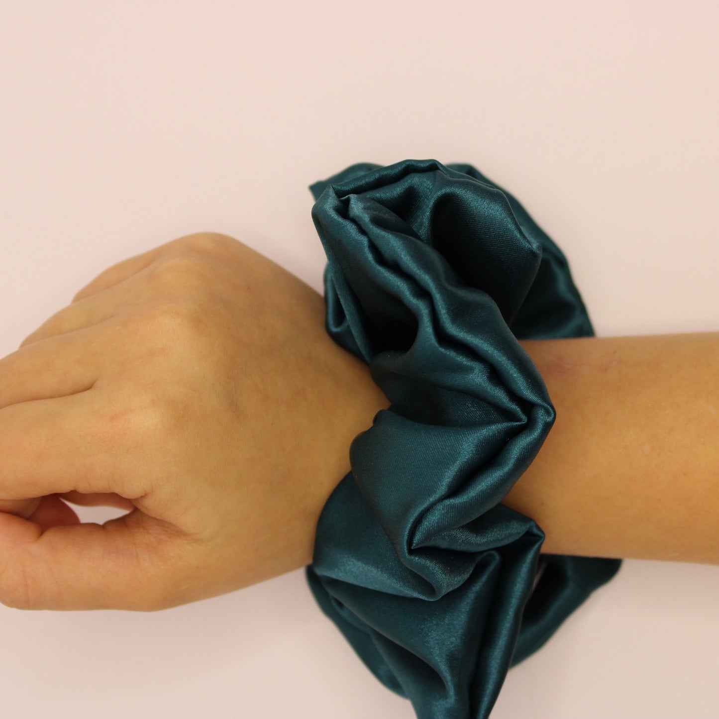 Green Satin Scrunchie